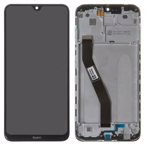 LCD ekranas Xiaomi Redmi 8/8A su jutikliniu ekranu ir rėmeliu juodas originalus (aptarnavimo pakuotė)