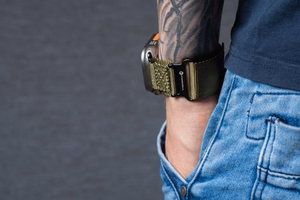 FORCELL F-DESIGN FA05 nailoninis dirželis APPLE laikrodžiui 38 / 40 / 41 mm žalias
