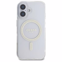 Guess GUHMP16MHFGERET iPhone 16 Plus 6.7" skaidrus kietas dėklas IML Glitter Circle Magnetinis
