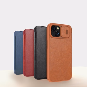 Dėklas Nillkin Qin Pro Leather Apple iPhone 14 Plus mėlynas