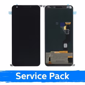 Ekranas skirtas Google Pixel 3A XL juodas su rėmeliu (Service Pack)