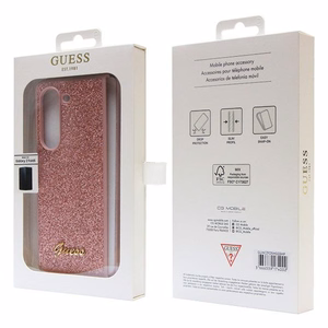 Guess Glitter Script dėklas telefonui Samsung Galaxy Z Fold 5 - rožinis