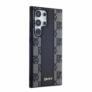 DKNY Odinis langeliais raštuotas magnetinis dėklas Samsung Galaxy S24 Ultra - juodas