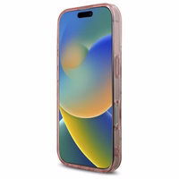 Guess IML Peony On 4G Background Magnetinis dėklas iPhone 16 Pro - rožinis