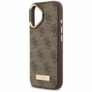 Guess 4G Logo Plate MagSafe чехол iPhone 17 коричневый