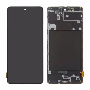 Ekranas skirtas Samsung A715 A71 juodas su rėmeliu HQ