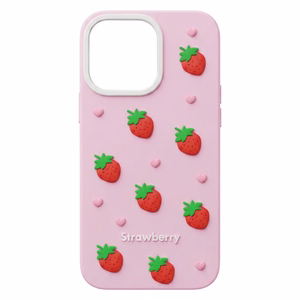 Клубничный чехол для iPhone 11 розовый