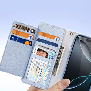 Dux Ducis Lawa iPhone 16 Pro odinis dėklas su nuimama magnetine pinigine - mėlynas