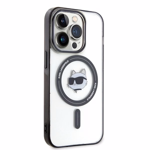 Karl Lagerfeld IML Choupette's Head Magnetinis dėklas telefonui iPhone 15 Pro - skaidrus