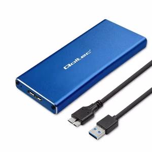 Qoltec 51832 M.2 SSD Korpusas SATA NGFF USB 3.0 5Gb/s 2TB Mėlyna