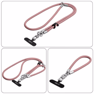 Tech-Protect C10S Crossbody Phone Lanyard (114 cm) + Wrist Strap (31 cm) - Pink Titanium