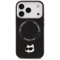 Karl Lagerfeld Choupette Pin Magnetinis dėklas telefonui iPhone 17 Pro - juodas