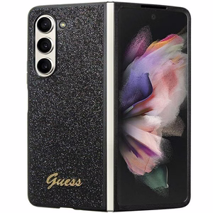 Guess Glitter Script dėklas telefonui Samsung Galaxy Z Fold 5 - juodas