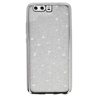 Elektro Glitter dėklas HUAWEI P10 sidabrinis