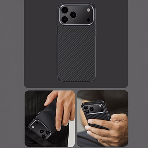 Benks Magnetic Armor Pro 600D kevlaro dėklas su metaliniu rėmeliu (C.K.FL.AP.BK.BA72), skirtas iPhone 18 Pro / 17 Pro, juodas