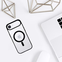 Akrilinis spalvotas magnetinis dėklas telefonui Iphone 17 Air juodas