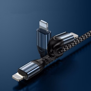 USB laidas Joyroom N10 pilkas Lightning (rinkinys 3 vnt.: 25cm / 120cm / 200cm)