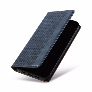 Magnetinis dirželio dėklas telefonui iPhone 14 Pro Max su atverčiamu dangteliu, mini pinigine, stovu ir dirželiu, mėlyna