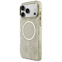 Guess IML Peony Dot MagSafe Case for iPhone 17 Pro Max - Beige