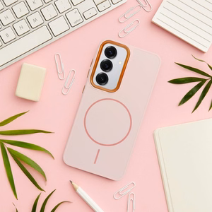 Case for Samsung A27 Frame Mag Cover compatible with MagSafe powder pink