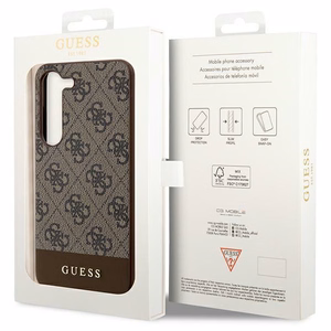 Guess 4G Stripe Collection dėklas telefonui Samsung Galaxy S24+ - rudas