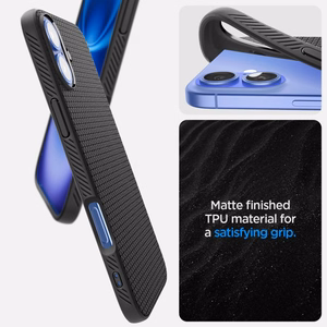 Spigen Liquid Air dėklas iPhone 16 Plus telefonui – juodas