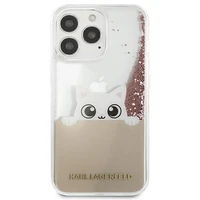 KARL LAGERFELD KLHCP13XPABGNU IPHONE 13 PRO MAX 6.7 "rožinis/rožinis dėklas PEEK A BOO LIQUID GLITTER