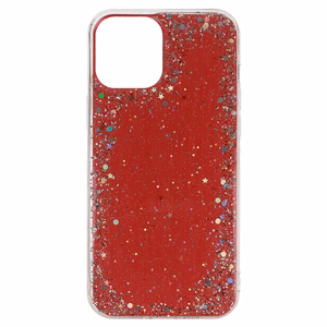 Skaidrus dėklas telefonui Iphone 12 Pro Max Raudonas