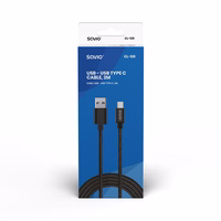 Savio CL-129 USB kabelis 2 m USB 2.0 USB A USB C Juoda