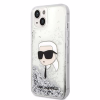 Karl Lagerfeld KLHCP14MLNKHCH iPhone 14 Plus 6.7" sidabrinis/sidabrinis kietasis dėklas Blizgučiai Karl Galva
