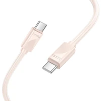 Kabelis USB-C į USB-C Hoco 3A 60W 1 m X114 rožinis
