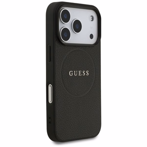 Guess Grūdėtas Žiedas Magnetinis dėklas telefonui iPhone 17 Pro - juodas