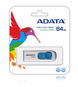 ADATA 64GB C008 USB atmintukas USB A tipo 2.0 Mėlyna, Balta