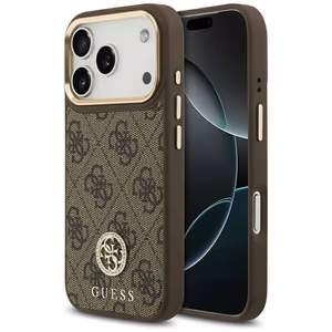 Guess 4G Strass Logo magnetinis dėklas telefonui iPhone 17 Pro - rudas