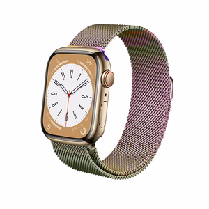 Crong Milano Steel nerūdijančiojo plieno dirželis, skirtas Apple Watch 38 / 40 / 41 / 42 mm, vaivorykštinis