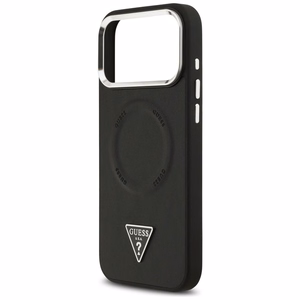 Guess Trikampio logotipo magnetinis dėklas iPhone 17 Pro - juodas