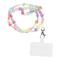 PIXIE telefono dirželis, telefono pakabukas / virvelės ilgis 68 cm (34 cm kilpoje) / ant kaklo – su širdelėmis