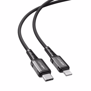 Acefast C1-01 Lightning - USB-C MFi PD kabelis 30W 3A 480Mb/s 1.2m - juodas