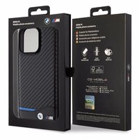 BMW Odinis Carbon dėklas telefonui iPhone 15 Pro Max - juodas