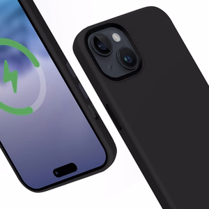 Crong Color Cover LUX Magnetic dėklas, skirtas iPhone 15 Plus, suderinamas su MagSafe, juodas