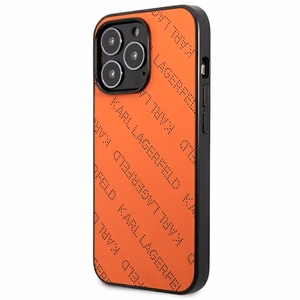 Karl Lagerfeld Perforuotas dėklas telefonui iPhone 13 Pro Max 6.7" - oranžinis