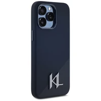 Karl Lagerfeld Silikoninis Shadow Metal Initial Magnetinis dėklas telefonui iPhone 15 Pro Max juodas