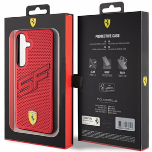Ferrari Big SF Perforated dėklas telefonui Samsung Galaxy S24+ - raudonas