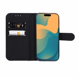 Flip case for iPhone 17 / 18 4Card RFID anti-theft tech fabric black
