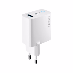 "Forever TC-06-20AC PD QC įkroviklis 1x USB-C 1x USB 20W baltas