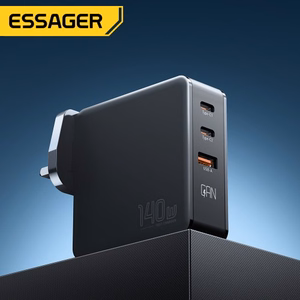 Įkroviklis Essager GaN Journey juodas 140W (2xPD / QC3.0)