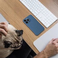 SILICONE MAG COVER dėklas telefonui suderinamas su MagSafe iPhone 15 mėlynas