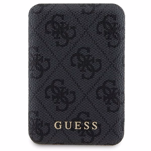 Guess 4G Metal Logo dėklas telefonui rinkinys iPhone 13 Pro Max + 5000mAh Magnetinė išorinė baterija - juoda