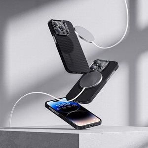 Benks Magnetinis Armor Air Kevlar dėklas telefonui iPhone 15 Plus su metaliniu rėmu 600D (m) - juodas