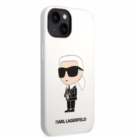 Karl Lagerfeld KLHCP14MSNIKBCH iPhone 14 Plus 6.7" kietasis dėklas baltas/baltas Silikoninis Ikonik